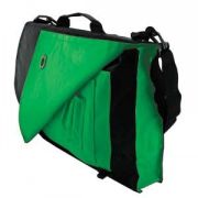 Конференц-сумка "Pilot"; черный с зеленым; 38х27х7 см; нейлон