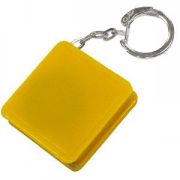 Брелок-рулетка (1 м); желтый; 4х4х1 см; пластик