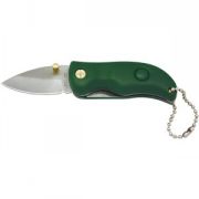 Нож складной с фонариком; зеленый; 2,4х1,5х6,3 см; пластик, металл