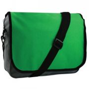 Конференц-сумка "College"; серый с зеленым; 38х30х9,5 см; нейлон