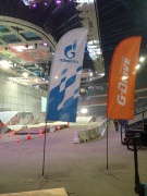Флагшток Виндер 3,5м, флаги Газпромнефть и Gdrive 0,8х2,5м. Мероприятие: фестиваль экстремальных видов спорта - Прорыв. СК Олимпийский.